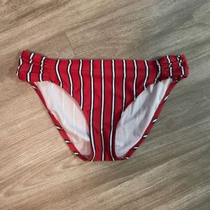 Red and White Striped Bikini Bottoms